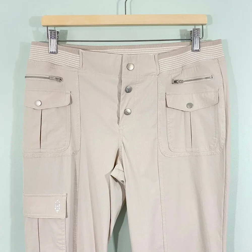Free People Movement Muted Beige Cascade Hike Flare Pants Size L